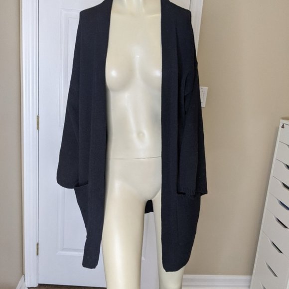 ARITZIA Wilfred Leandre Cardigan Black Cotton Long Sleeve - Picture 9 of 10